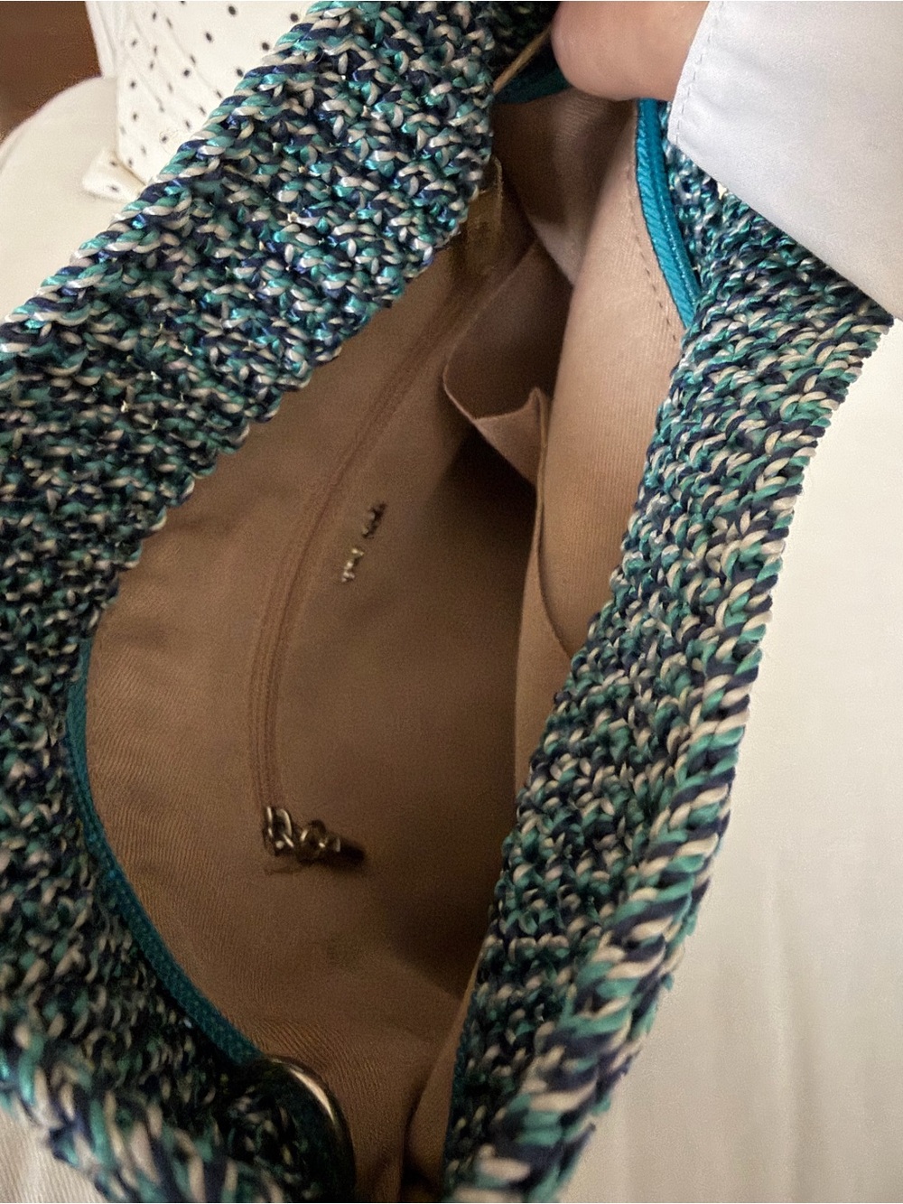 New w tags The Sak Linden Turquoise Crochet Convertibles Crossbody Clutch Bag - Picture 4 of 6